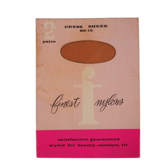 Vintage Seamed Stockings Sheer Nylons 2 Pr 9 M Beigetone NOS RHF - Picture 1 of 6